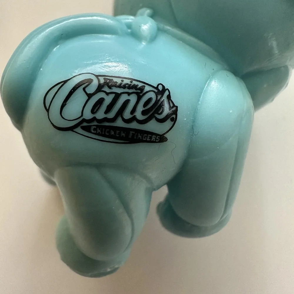 Raising Cane's Chicken Fingers Blue Dog Figure Toy Mini Plastic Kids Promo